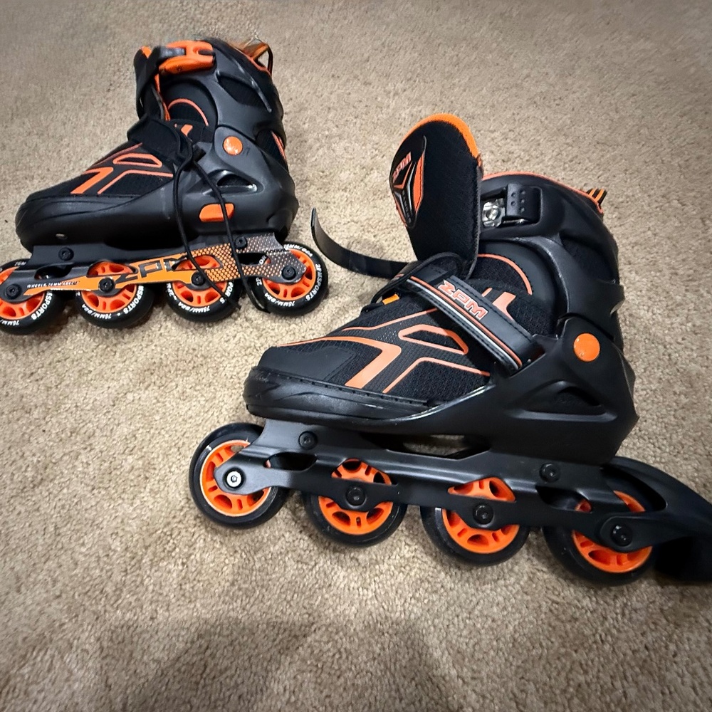 2PM Sports Black & Orange Rollerblades 4Y - 7Y